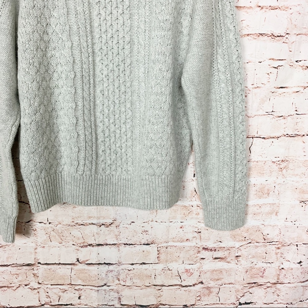 J Crew Popcorn Cable Gray Sweater Size XL - Picture 8 of 8